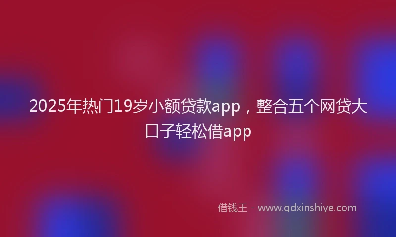 2025年热门19岁小额贷款app，整合五个网贷大口子轻松借app