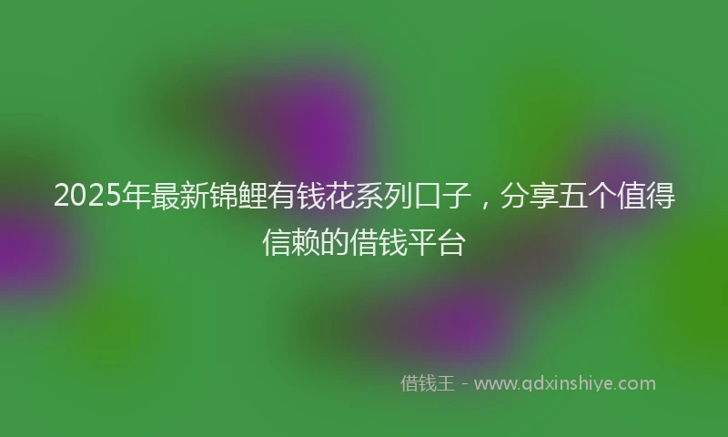 2025年最新锦鲤有钱花系列口子，分享五个值得信赖的借钱平台