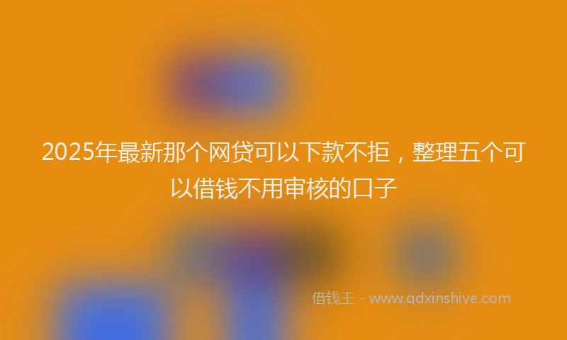 2025年最新那个网贷可以下款不拒，整理五个可以借钱不用审核的口子