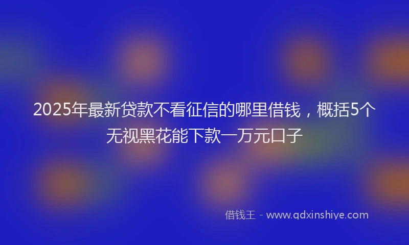 2025年最新贷款不看征信的哪里借钱，概括5个无视黑花能下款一万元口子