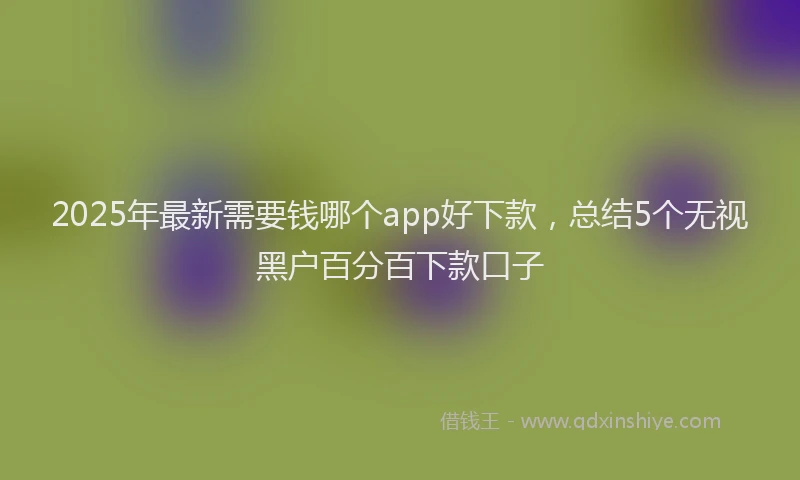 2025年最新需要钱哪个app好下款，总结5个无视黑户百分百下款口子