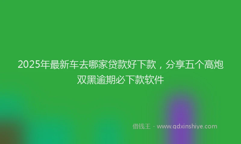 2025年最新车去哪家贷款好下款，分享五个高炮双黑逾期必下款软件