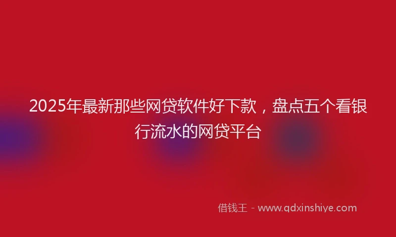 2025年最新那些网贷软件好下款，盘点五个看银行流水的网贷平台