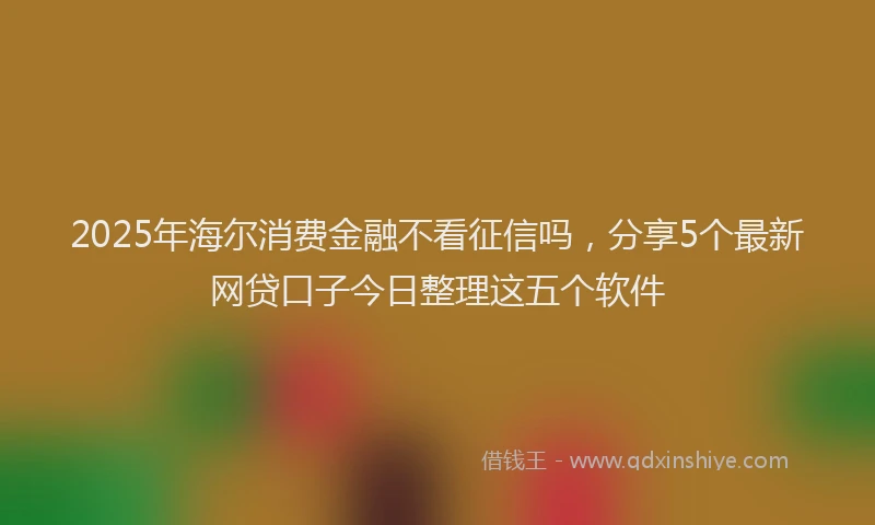 2025年海尔消费金融不看征信吗，分享5个最新网贷口子今日整理这五个软件