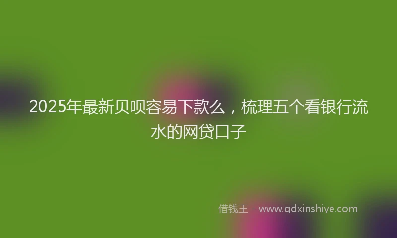 2025年最新贝呗容易下款么，梳理五个看银行流水的网贷口子