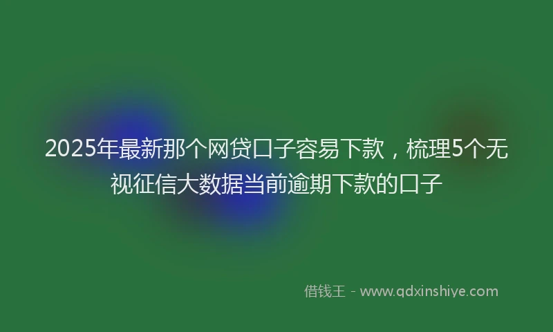 2025年最新那个网贷口子容易下款，梳理5个无视征信大数据当前逾期下款的口子