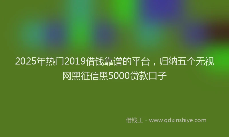 2025年热门2019借钱靠谱的平台，归纳五个无视网黑征信黑5000贷款口子