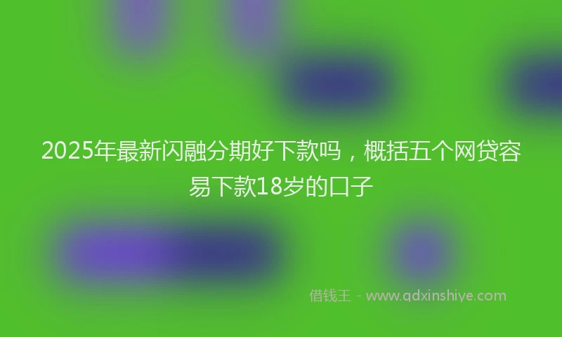 2025年最新闪融分期好下款吗，概括五个网贷容易下款18岁的口子