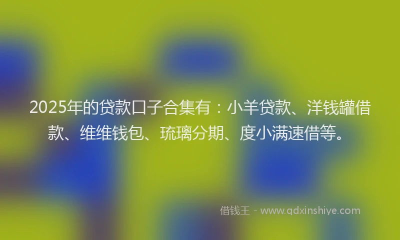 2025年的贷款口子合集有：小羊贷款、洋钱罐借款、维维钱包、琉璃分期、度小满速借等。