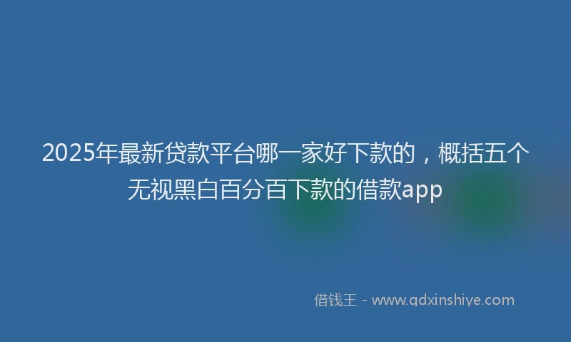2025年最新贷款平台哪一家好下款的，概括五个无视黑白百分百下款的借款app