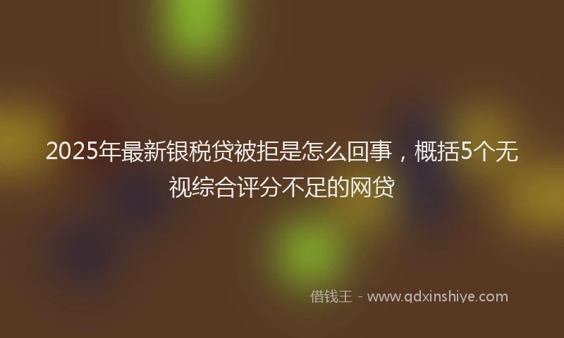 2025年最新银税贷被拒是怎么回事，概括5个无视综合评分不足的网贷