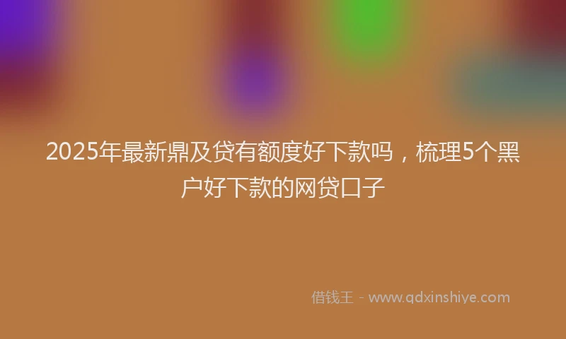 2025年最新鼎及贷有额度好下款吗，梳理5个黑户好下款的网贷口子