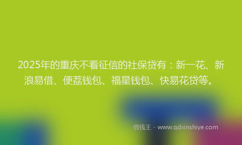 2025年的重庆不看征信的社保贷有：新一花、新浪易借、便荔钱包、福星钱包、快易花贷等。