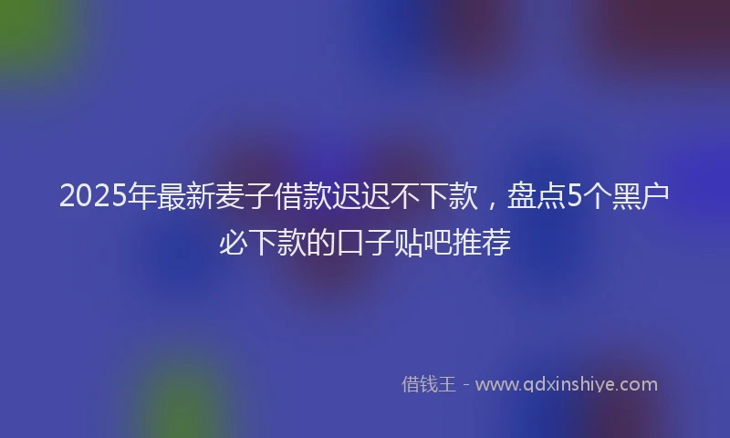 2025年最新麦子借款迟迟不下款，盘点5个黑户必下款的口子贴吧推荐