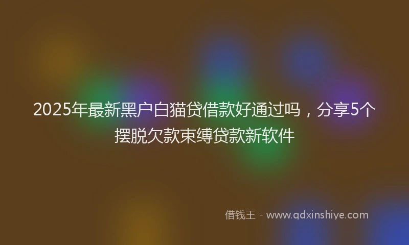 2025年最新黑户白猫贷借款好通过吗，分享5个摆脱欠款束缚贷款新软件