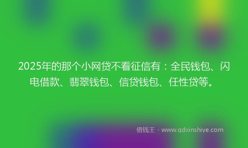 2025年的那个小网贷不看征信有：全民钱包、闪电借款、翡翠钱包、信贷钱包、任性贷等。