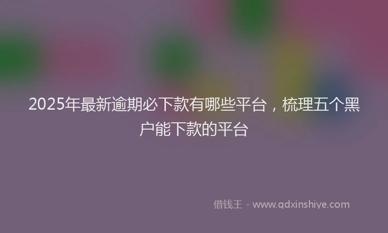 2025年最新逾期必下款有哪些平台，梳理五个黑户能下款的平台