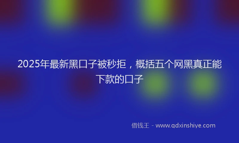 2025年最新黑口子被秒拒，概括五个网黑真正能下款的口子