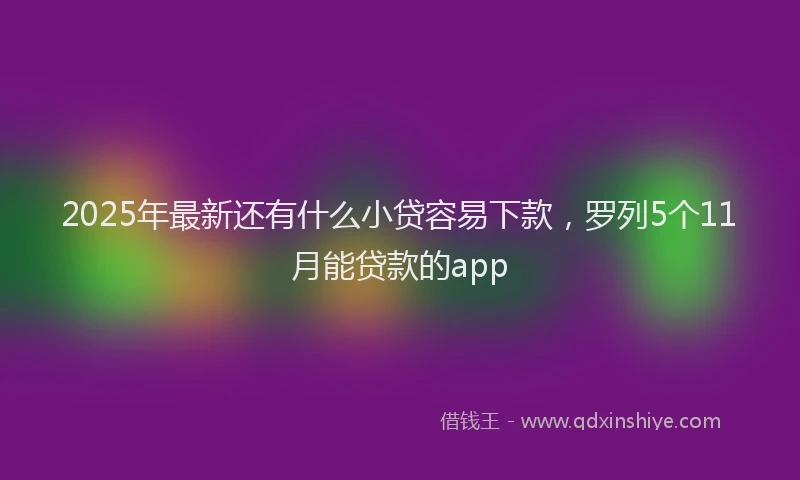 2025年最新还有什么小贷容易下款，罗列5个11月能贷款的app