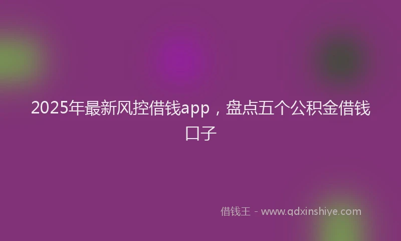 2025年最新风控借钱app，盘点五个公积金借钱口子