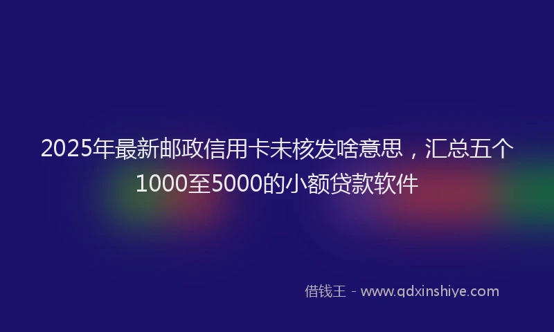 2025年最新邮政信用卡未核发啥意思，汇总五个1000至5000的小额贷款软件