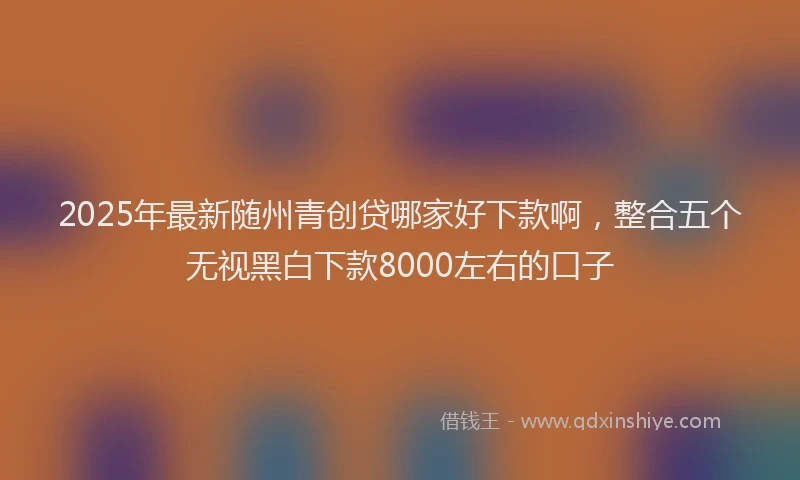 2025年最新随州青创贷哪家好下款啊，整合五个无视黑白下款8000左右的口子