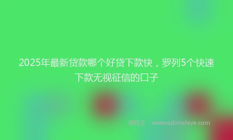 2025年最新贷款哪个好贷下款快，罗列5个快速下款无视征信的口子