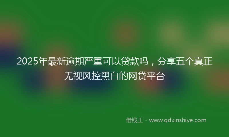 2025年最新逾期严重可以贷款吗，分享五个真正无视风控黑白的网贷平台
