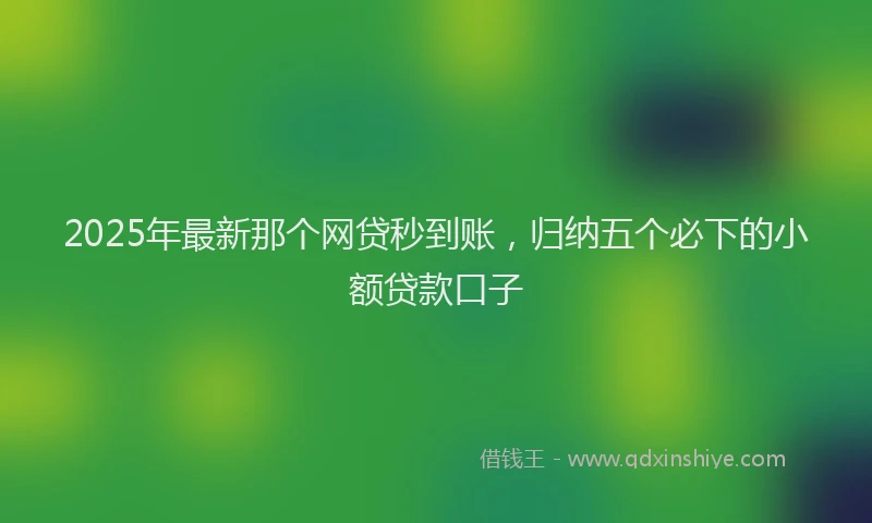 2025年最新那个网贷秒到账，归纳五个必下的小额贷款口子