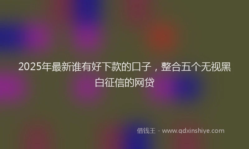 2025年最新谁有好下款的口子，整合五个无视黑白征信的网贷