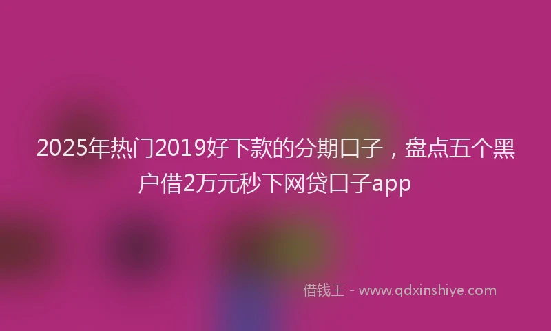 2025年热门2019好下款的分期口子，盘点五个黑户借2万元秒下网贷口子app