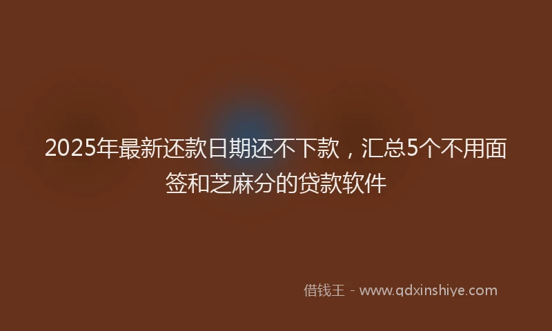 2025年最新还款日期还不下款，汇总5个不用面签和芝麻分的贷款软件