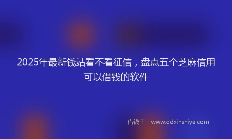 2025年最新钱站看不看征信，盘点五个芝麻信用可以借钱的软件