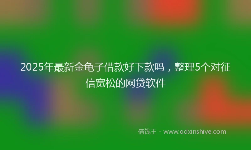2025年最新金龟子借款好下款吗，整理5个对征信宽松的网贷软件
