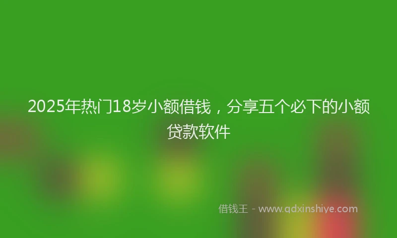 2025年热门18岁小额借钱，分享五个必下的小额贷款软件