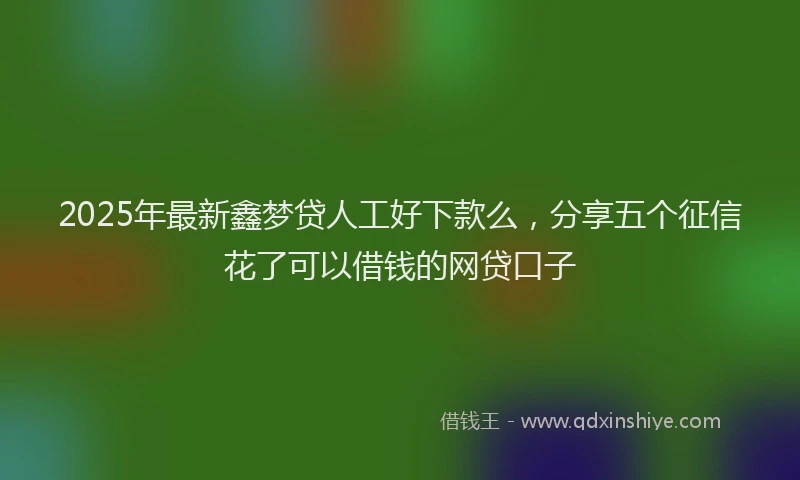 2025年最新鑫梦贷人工好下款么，分享五个征信花了可以借钱的网贷口子