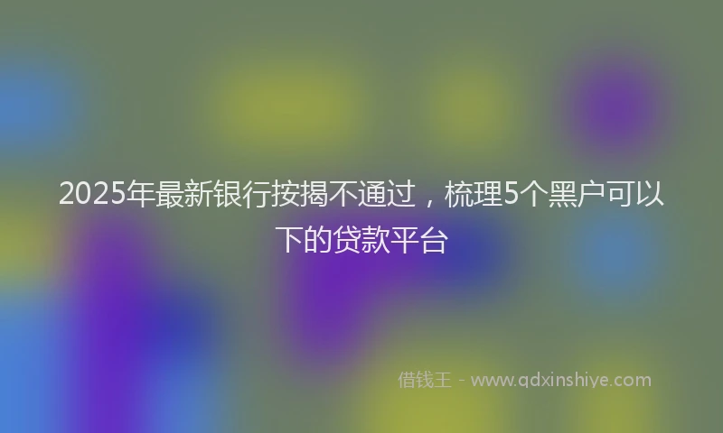 2025年最新银行按揭不通过，梳理5个黑户可以下的贷款平台