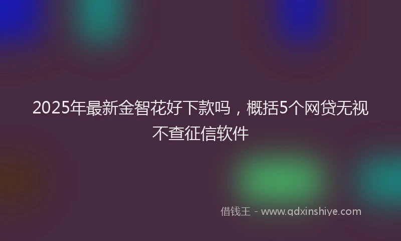 2025年最新金智花好下款吗，概括5个网贷无视不查征信软件