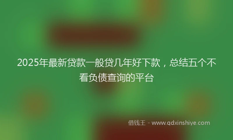 2025年最新贷款一般贷几年好下款，总结五个不看负债查询的平台