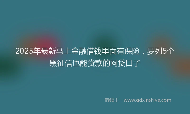 2025年最新马上金融借钱里面有保险，罗列5个黑征信也能贷款的网贷口子