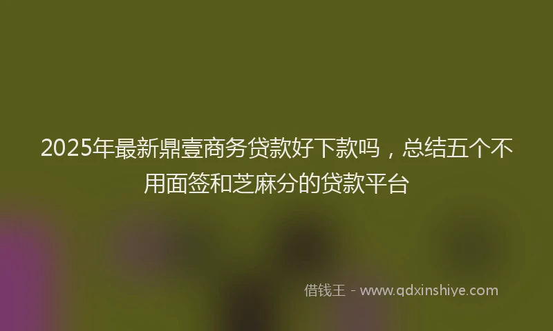 2025年最新鼎壹商务贷款好下款吗，总结五个不用面签和芝麻分的贷款平台