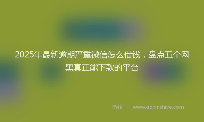 2025年最新逾期严重微信怎么借钱，盘点五个网黑真正能下款的平台