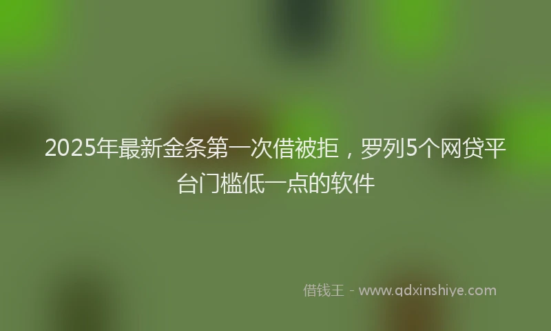2025年最新金条第一次借被拒，罗列5个网贷平台门槛低一点的软件