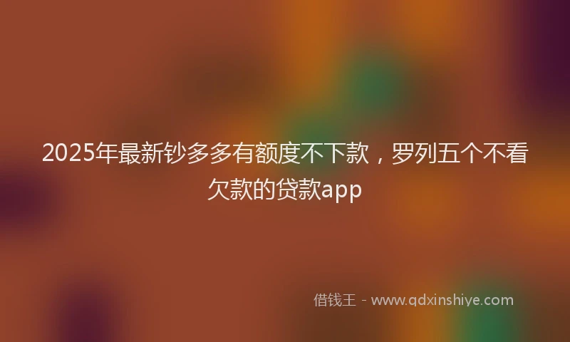 2025年最新钞多多有额度不下款，罗列五个不看欠款的贷款app
