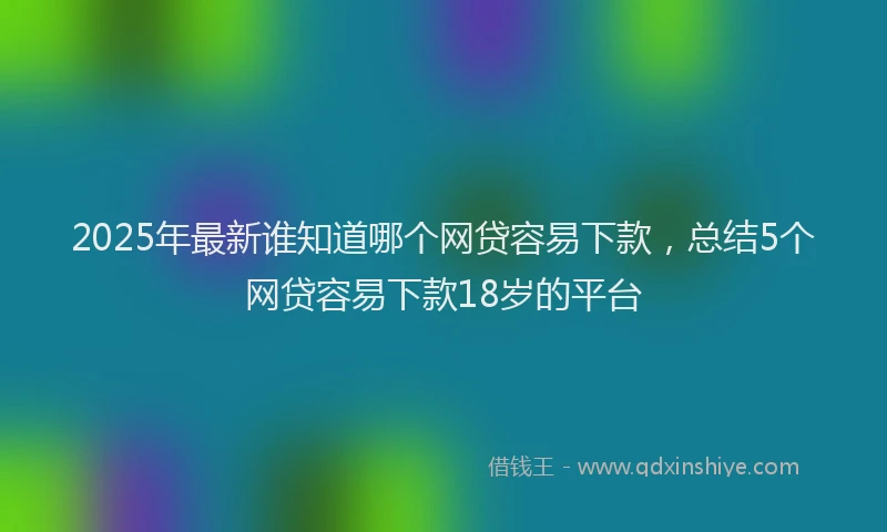 2025年最新谁知道哪个网贷容易下款，总结5个网贷容易下款18岁的平台