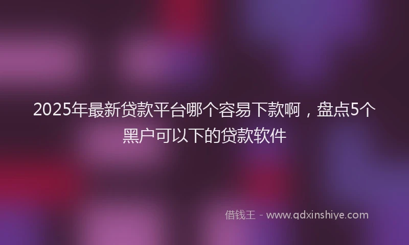 2025年最新贷款平台哪个容易下款啊，盘点5个黑户可以下的贷款软件