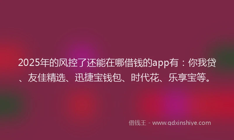 2025年的风控了还能在哪借钱的app有：你我贷、友佳精选、迅捷宝钱包、时代花、乐享宝等。