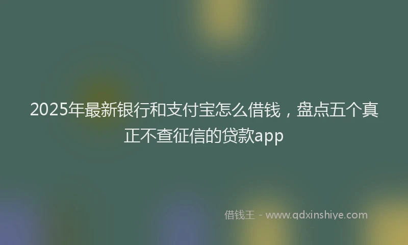 2025年最新银行和支付宝怎么借钱，盘点五个真正不查征信的贷款app