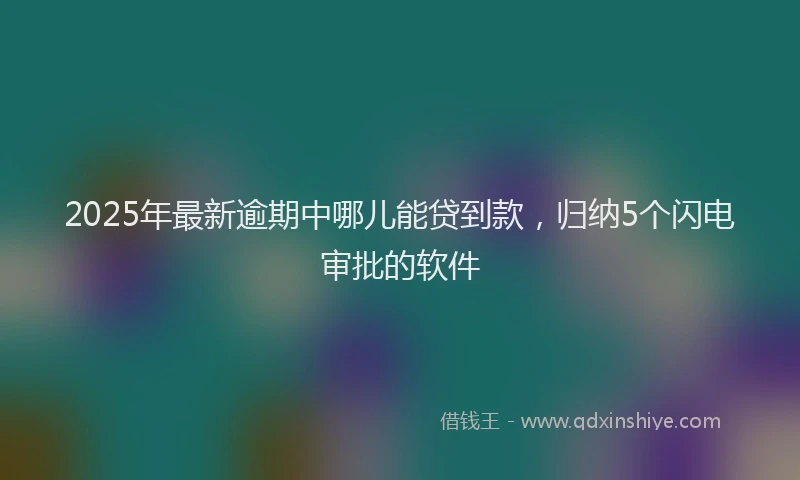 2025年最新逾期中哪儿能贷到款，归纳5个闪电审批的软件