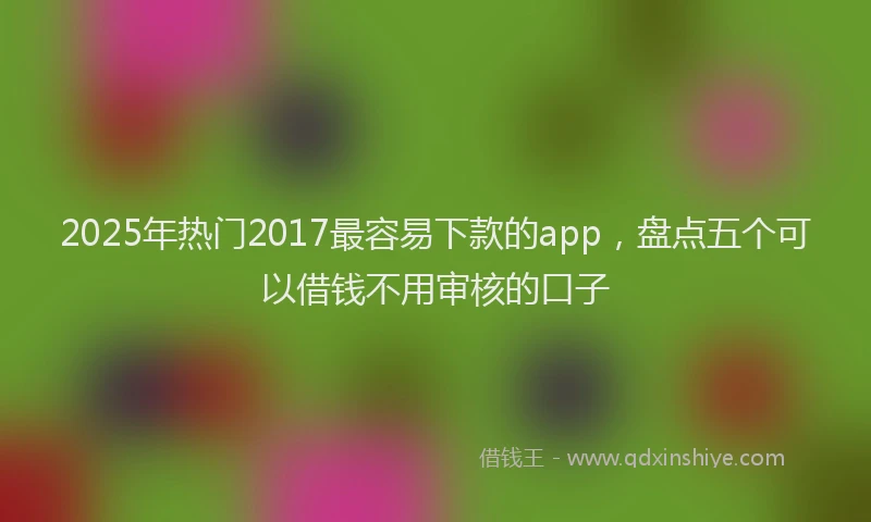 2025年热门2017最容易下款的app，盘点五个可以借钱不用审核的口子
